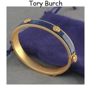 NEW Tory Burch Miller Semiprecious Miller Hinge Bangle Bracelet in Lapis